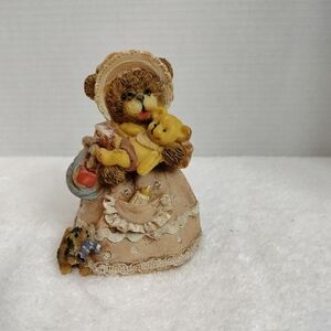 Charming Ceramic Bear Figurine - Brown and Cream